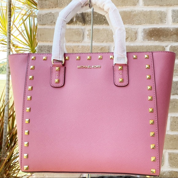 Michael Kors Sandrine Stud Leather Large Satchel - Picture 3 of 7